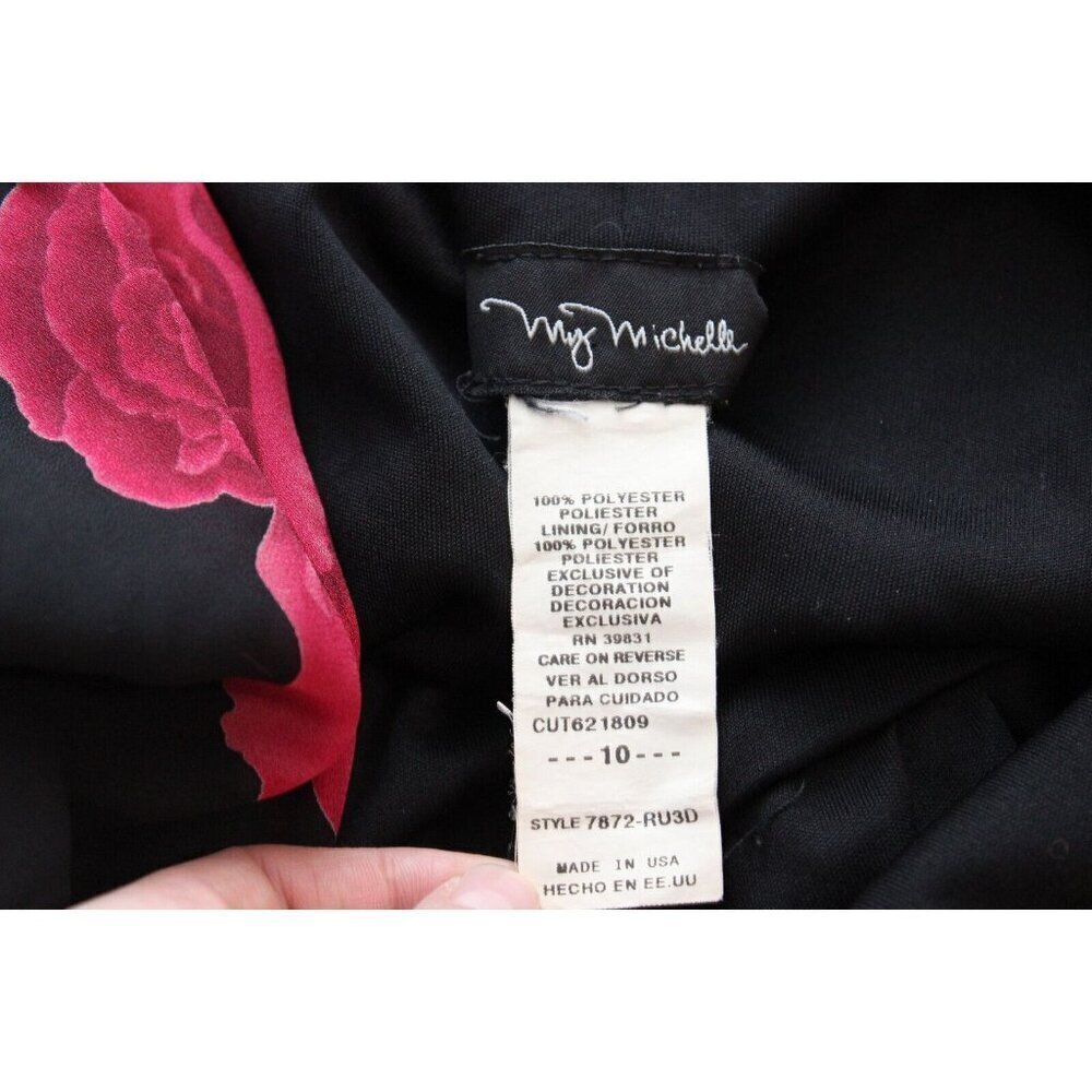 Vintage Y2K Babydoll Midi Dress Size 10 Floral Chiffon Dark Romantic Goth Grunge - Picture 12 of 12